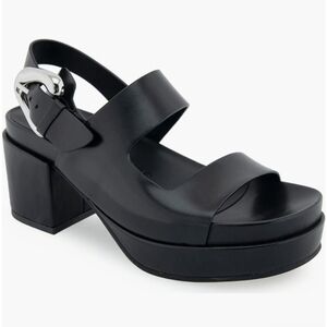 NIB Aerosoles Clarkson Black Platform Sandals